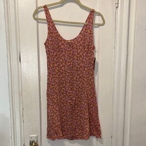 bp Pink and Rust Floral Mini Slip Dress